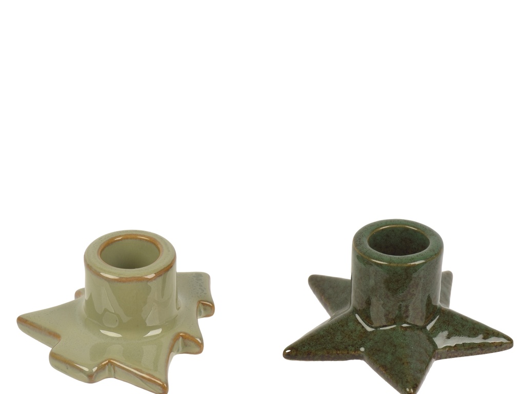 ***CANDLEHOLDER PORCELAIN ASSORTED L8.80-W8.80-H4.30cm