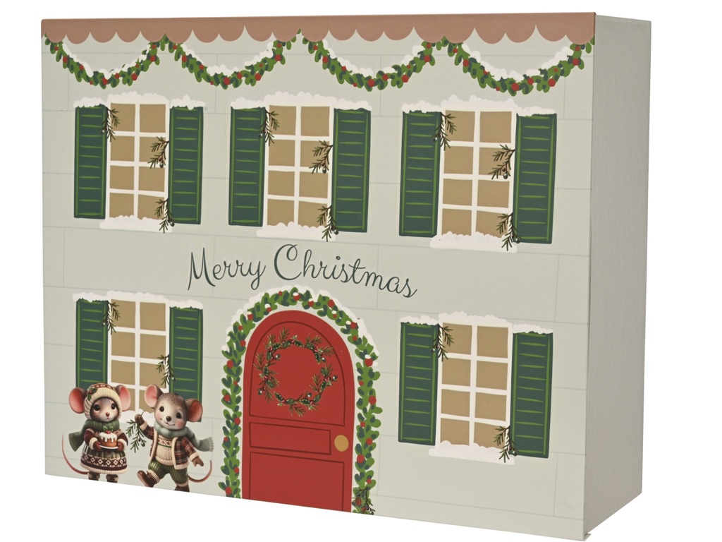 CASITA DE MUÑECOS/AS DE CARTON - CON ESCENA NAVIDEÑA - MULTI - L30.00-W10.20-H24.20cm