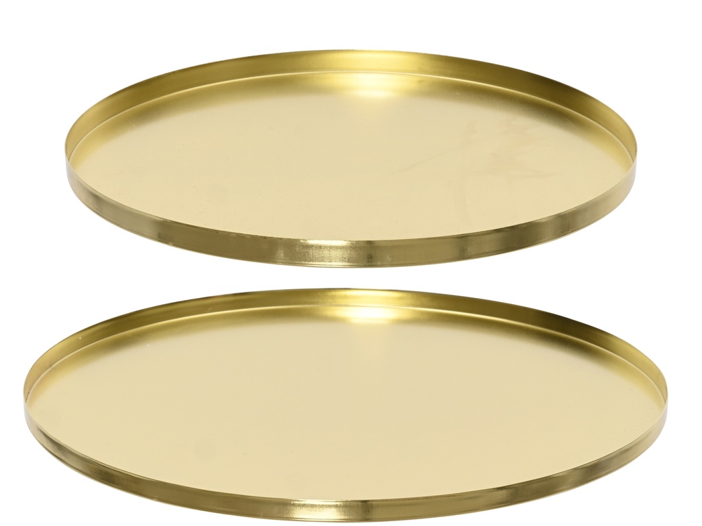 ***DECO PLATE IRON GOLD dia35.00-H1.50cm  / dia30.00-H1.50cm
