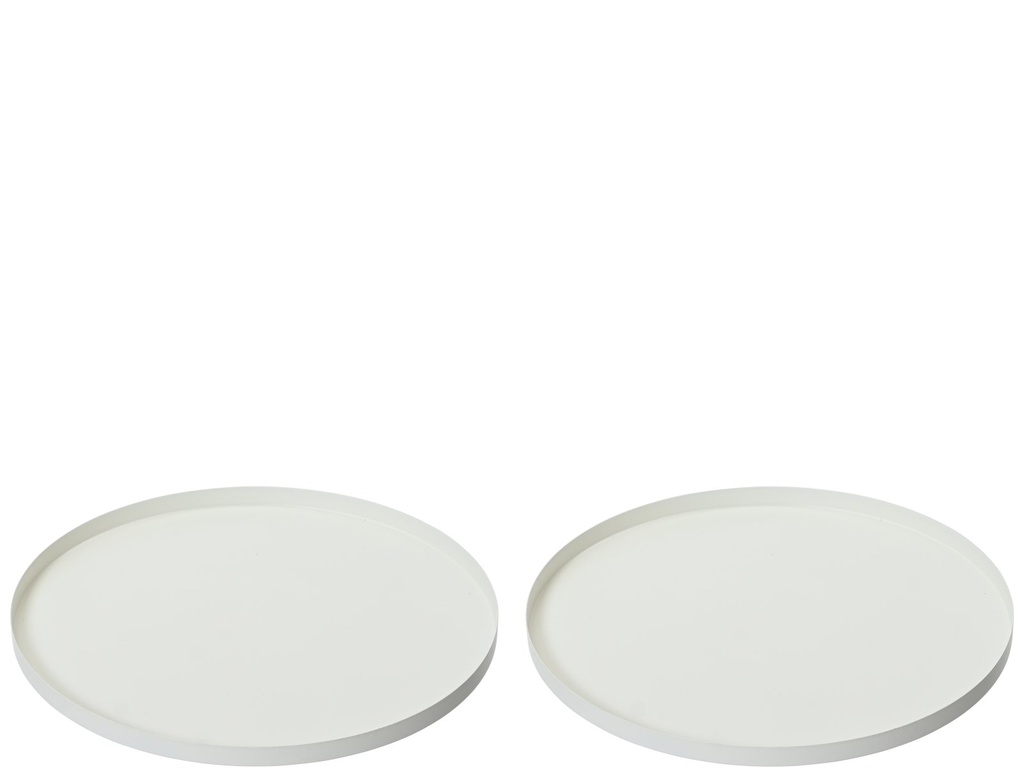 ***DECO PLATE IRON WHITE dia35.00-H1.50cm  / dia30.00-H1.50cm