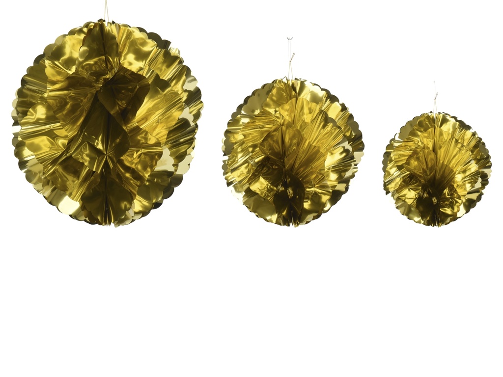 BOLA TINSEL - SET DE 3 - L 40CM- M 30CM- S 20CM LIGHT GOLD dia40.00cm