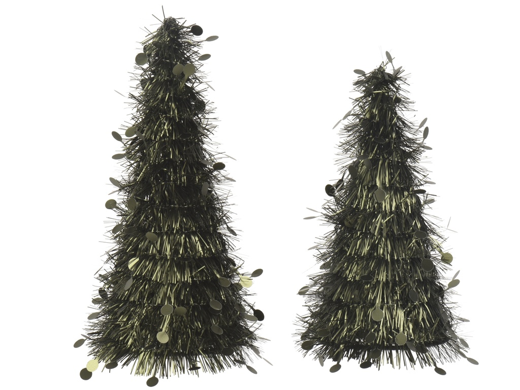 ARBOLITOS TINSEL - SET DE DOS - ROSEMARY GREEN L11.00-W11.00-H30.00cm  / L11.00-W11.00-H25.00cm