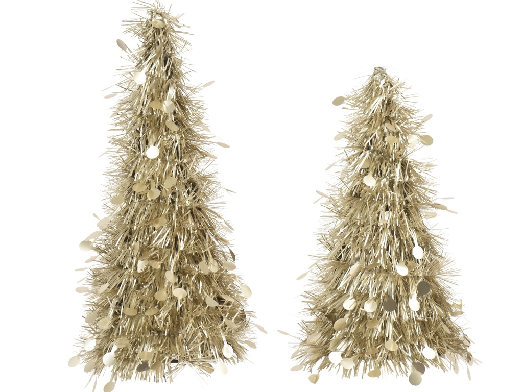 ARBOLITOS TINSEL - SET DE DOS - PEARL L11.00-W11.00-H30.00cm  / L11.00-W11.00-H25.00cm