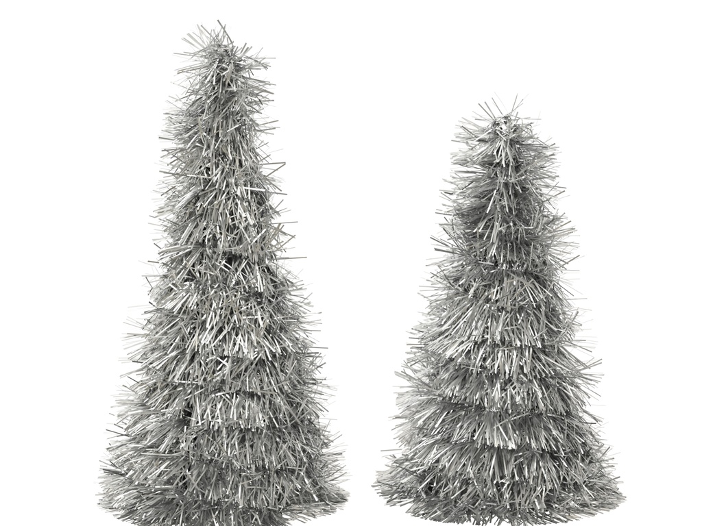 ARBOLITOS TINSEL - SET DE DOS - SILVER L11.00-W11.00-H30.00cm  / L11.00-W11.00-H25.00cm