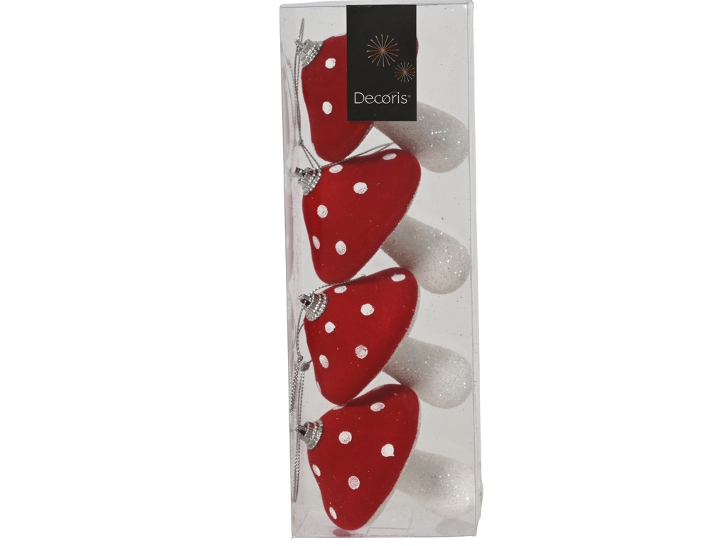 ***BAUBLE FOAM RED/WHITE L8.00-W6.00-H23.00cm