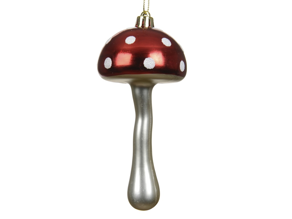 ***MUSHROOM POLYSTYRENE WHITE DOTS CHRISTMAS RED/COLOUR(S) L7.00-W7.00-H15.00cm