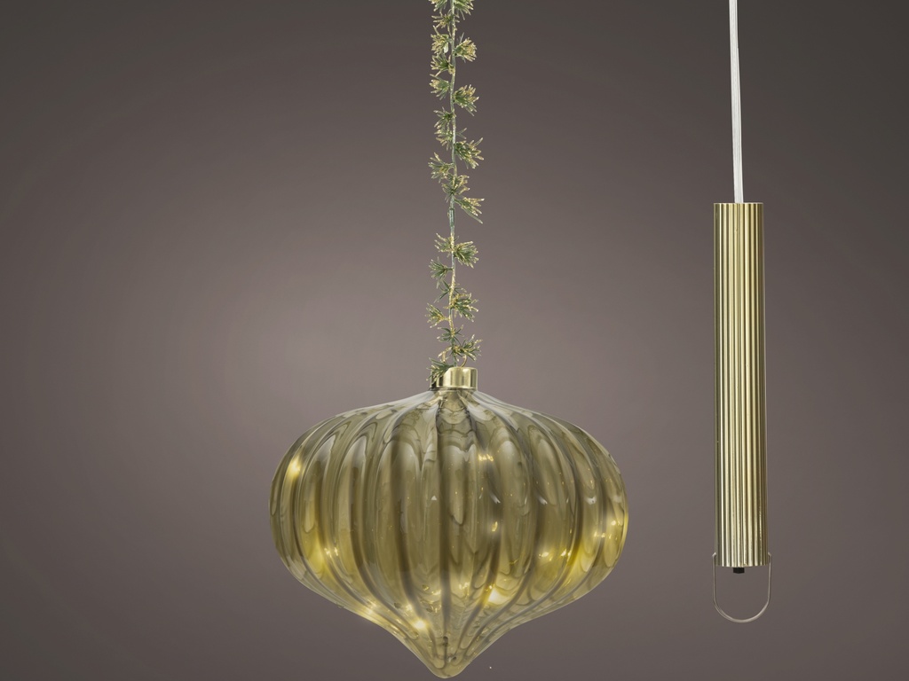 ***MICRO LED ONION BO INDOOR GREEN/WARM WHITE dia20.00-H21.00cm-15L