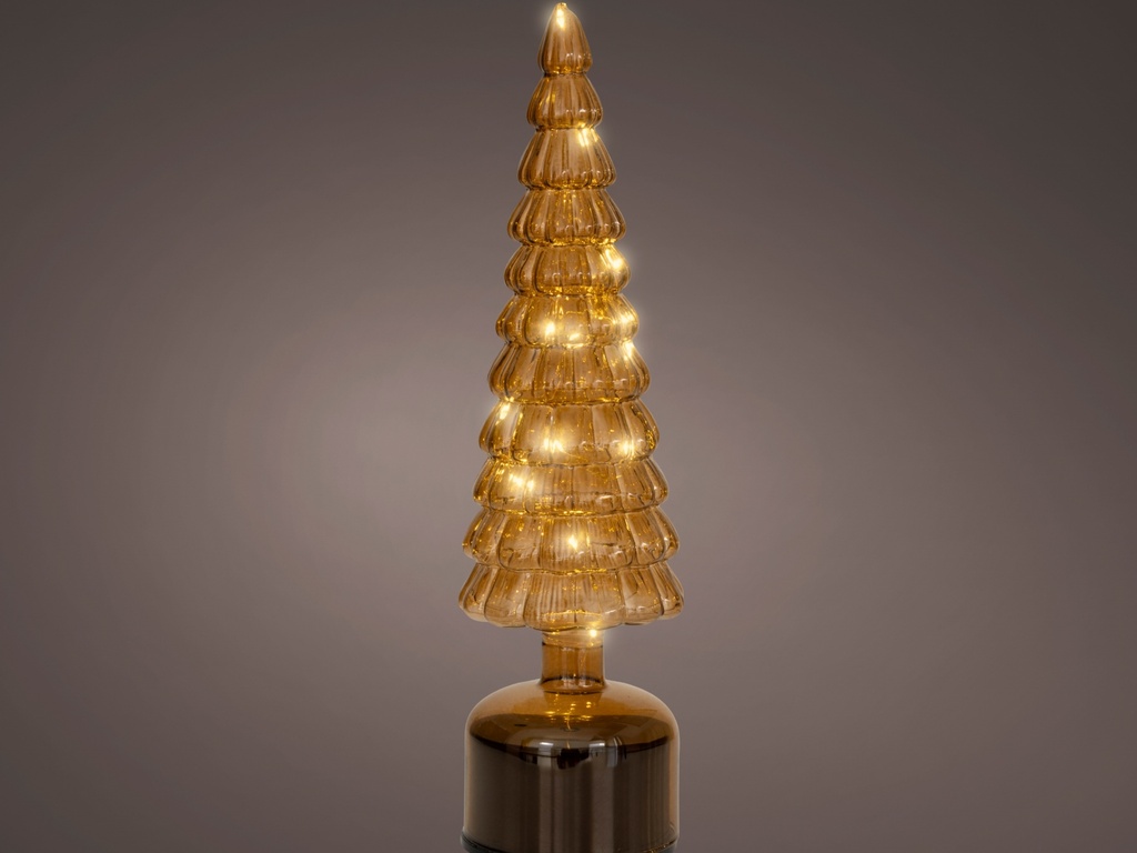 ARBOLITO CON LUZ MICROLED Y BASE GIRATORIA - INTERIOR - LUZ CALIDA - dia10.00-H34.00cm-15LEDS