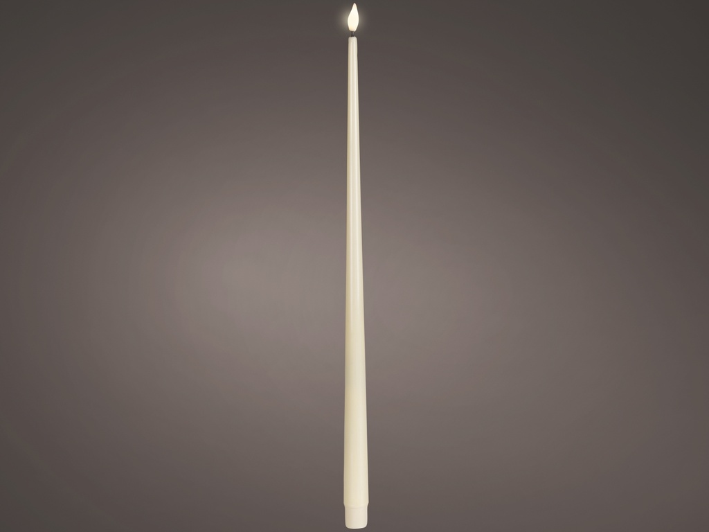 ***LED REALISTIC WICK DINNER CANDLE BO INDOOR CREAM/WARM WHITE dia2.20-H42.50cm-1L
