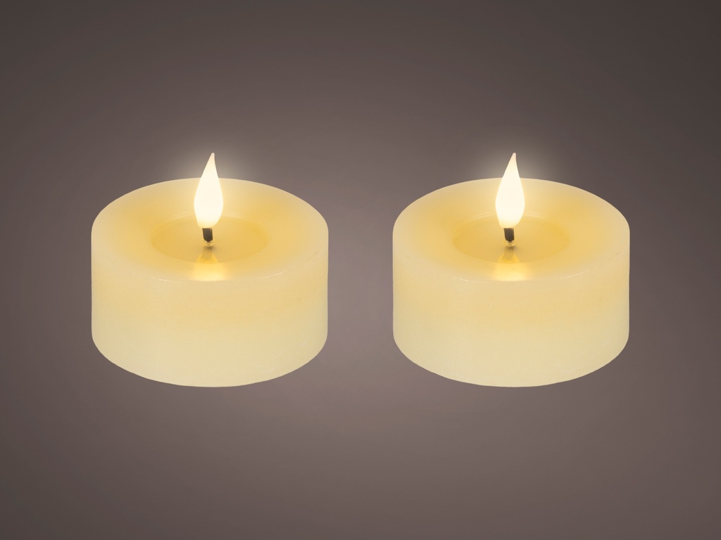 ***LED REALISTIC WICK TEALIGHT BO INDOOR CREAM/WARM WHITE dia7.50-H6.00cm-1L
