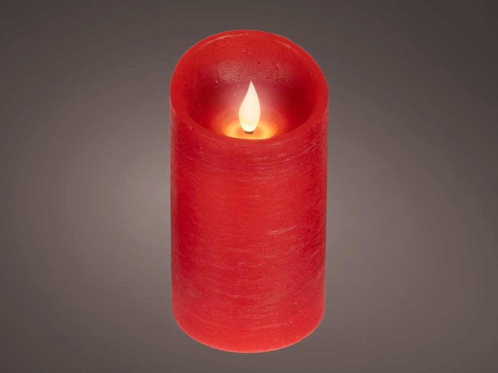 ***LED REALISTIC WAVING CANDLE BO INDOOR RED/WARM WHITE dia7.50-H13.50cm-1L