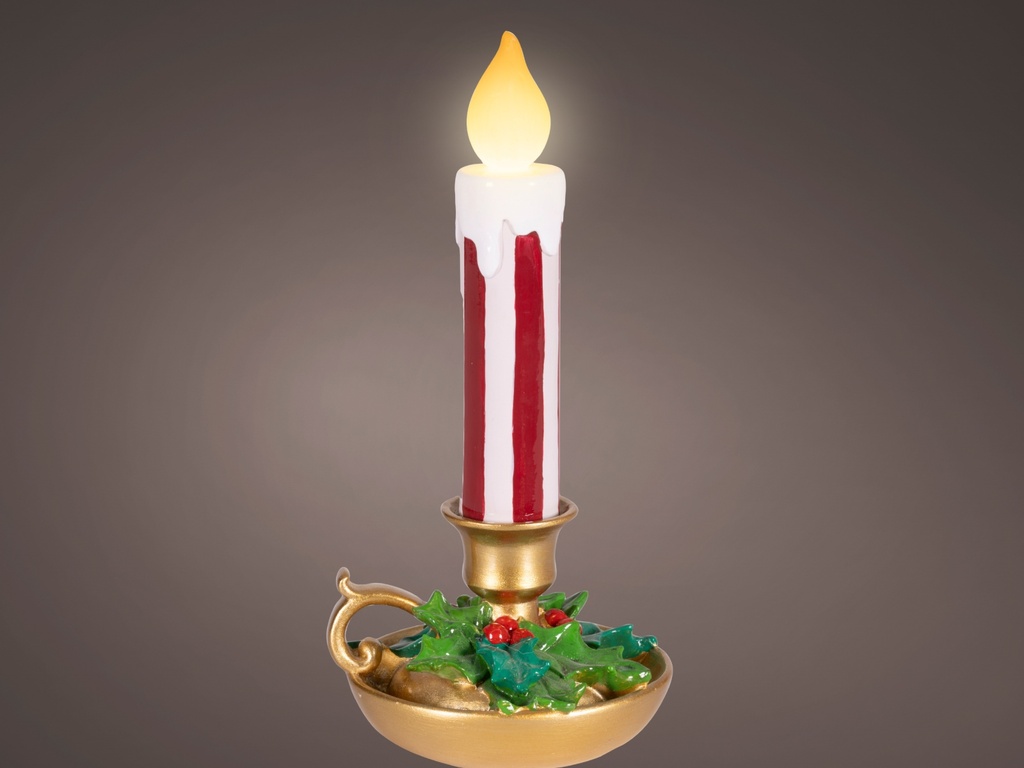 VELA LED TIPO VINTAGE - CON BATERIA Y TIMER - LUZ CALIDA - L11.60-W11.00-H24.00cm