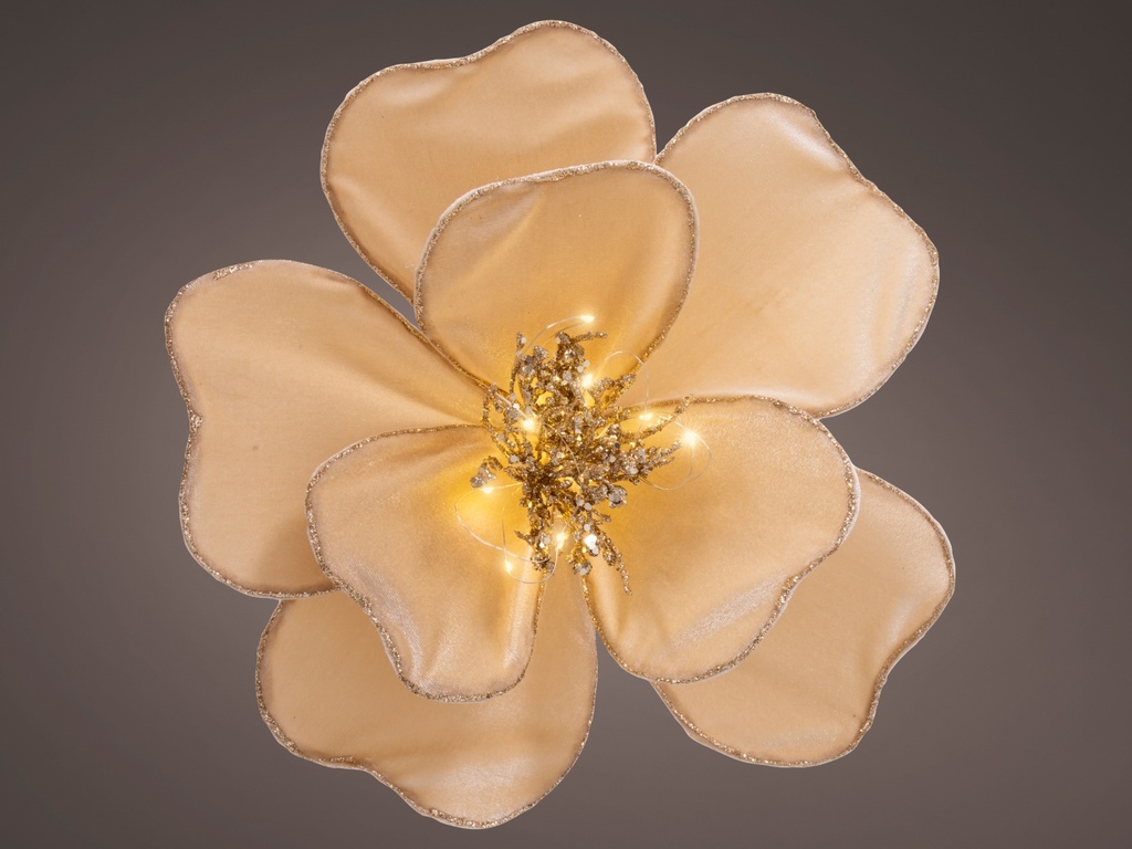 FLOR XXL CON LUZ MICROLED - CREMA - dia30.00-H30.00cm-20LEDS