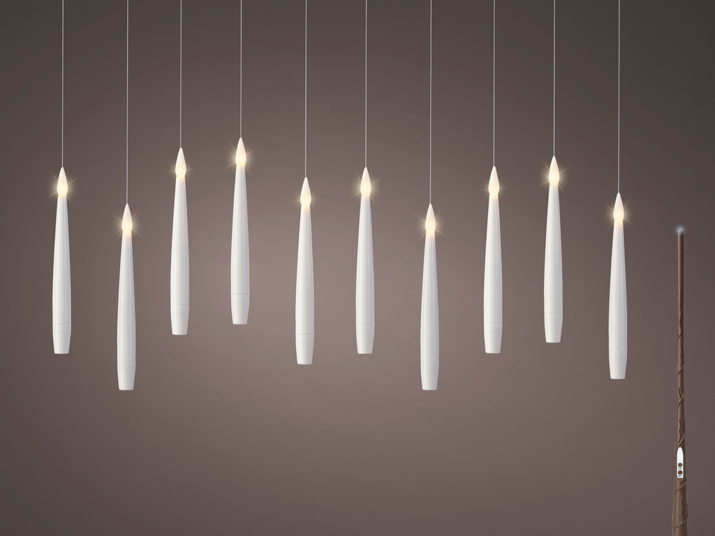 BOUGIES FLOTTANTES AVEC LED - A PILES - POUR INTERIEUR - LUMIERE CHALEUREUSE - dia 1.50- H 15.00cm - LOT DE 10 BOUGIES