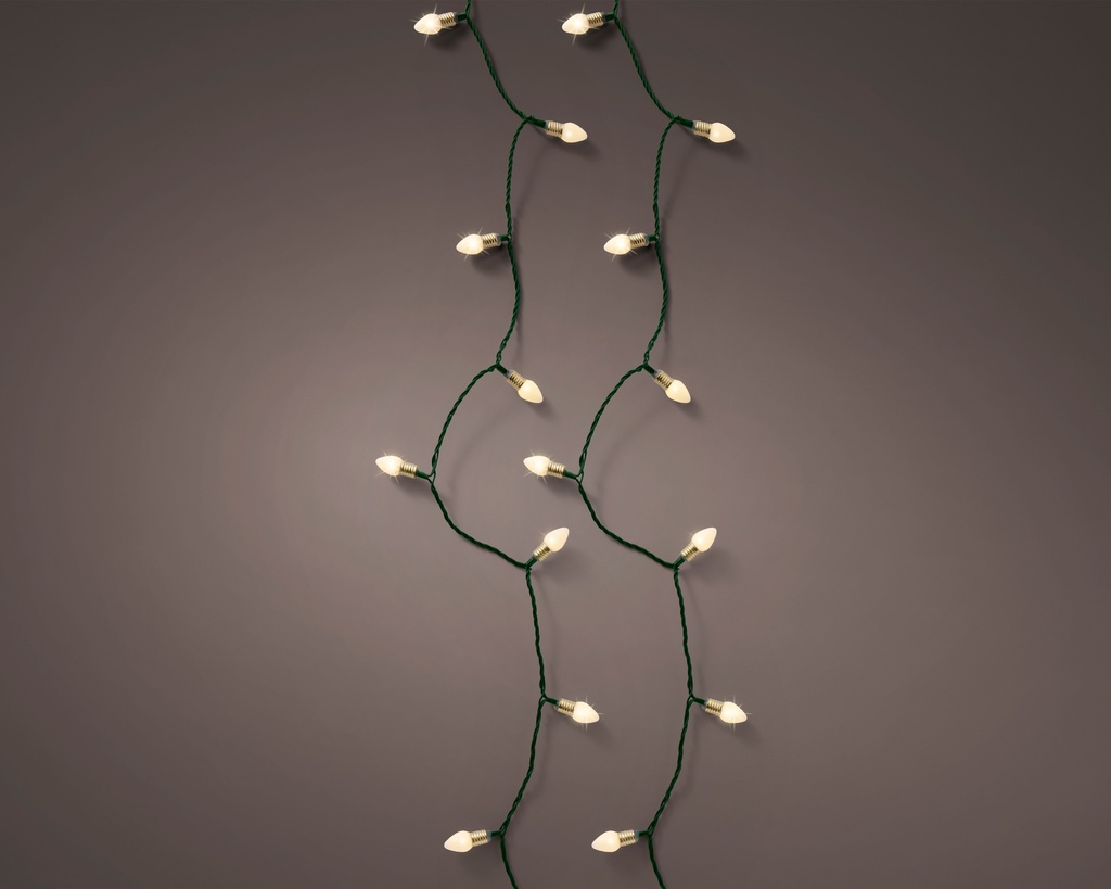 GUIRNALDA LUCES VINTAGE - CABLE VERDE - CON TIMER Y 8 FUNCIONES - APTO EXTERIOR - 1790cm-180LUCES