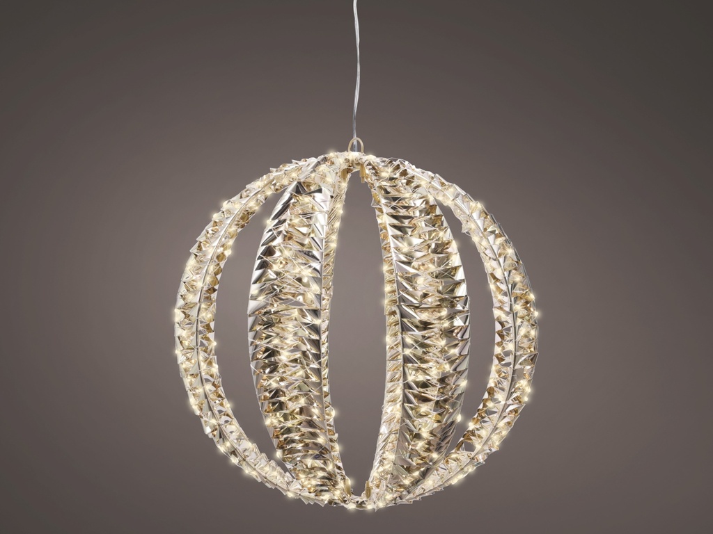 BOULE DOREE MICROLED - LUMIERE CHALEUREUSE - APTE UTILISATION EN EXTERIEUR - dia40.00cm-600L