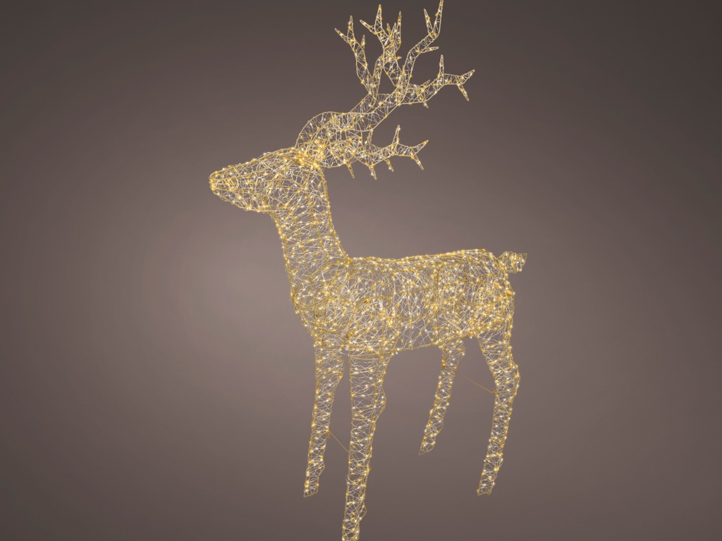 ***MICRO LED REINDEER OUTDOOR GOLD/WARM WHITE/CLASSIC WARM L37.00-W122.00-H162.00cm-1500L