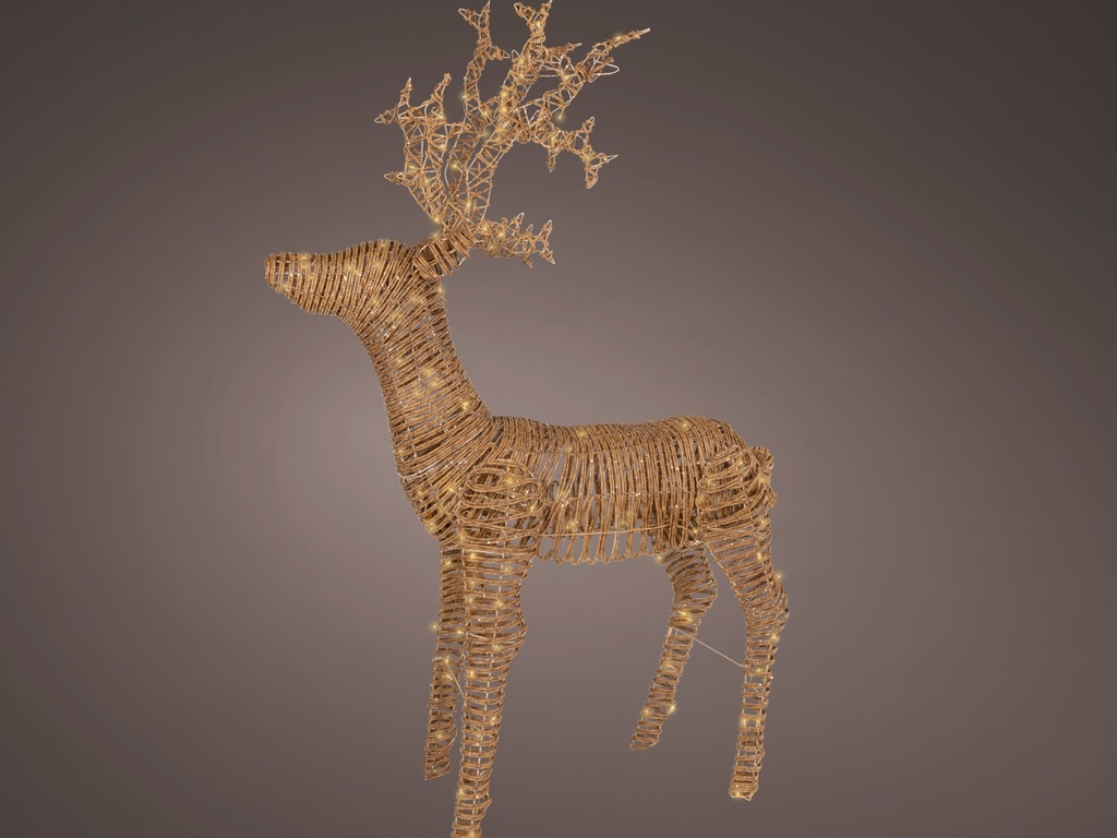 ***LED REINDEER OUTDOOR BROWN/SOFT GOLD L38.00-W107.00-H180.00cm-224L