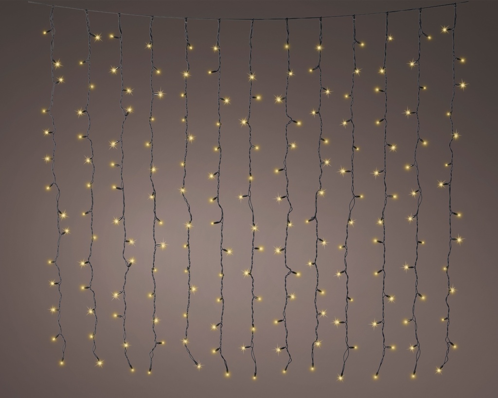 ***PRO-LIGHTS LED CURTAIN LIGHTS OUTDOOR BLACK/SOFT GOLD L200.00-H200.00cm-224L
