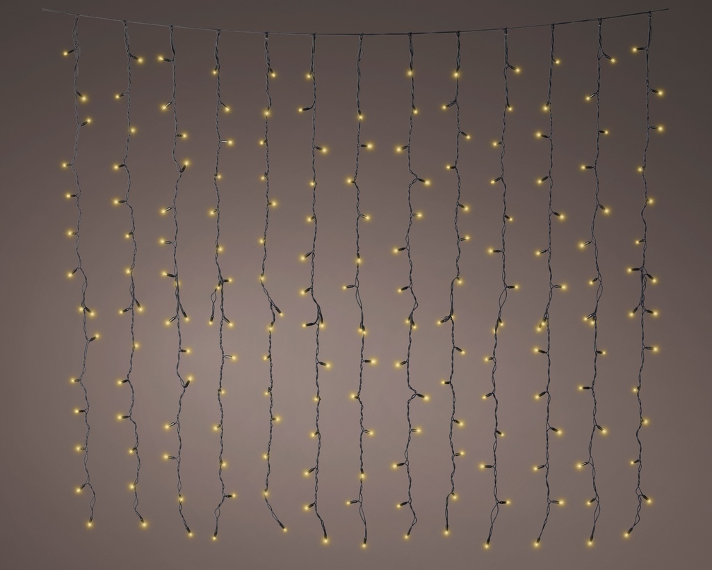 ***PRO-LIGHTS LED CURTAIN LIGHTS OUTDOOR BLACK/SOFT GOLD L200.00-H200.00cm-224L