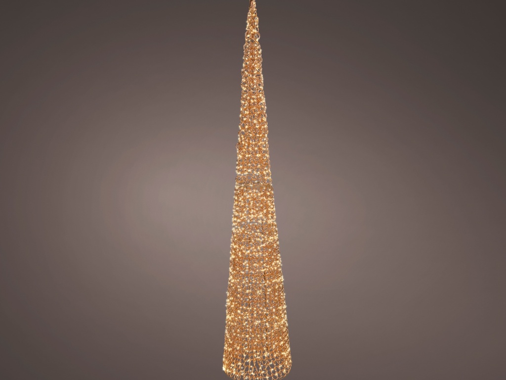 ARBOL 3D (CONO)  MICROLED - APTO EXTERIOR - ROSE GOLD - LUZ CALIDA - dia34.00-H180.00cm-1800LEDS
