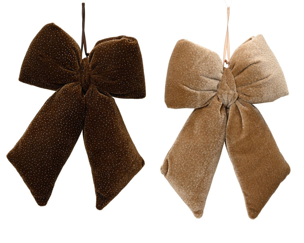 LAZO TERCIOPELO - MARRON/CREMA - 2 COLORES - PRECIO UNIDAD - L3.00-W21.00-H30.00cm