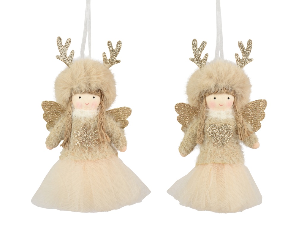 ***ANGEL POLYESTER ANTLER ON HEAD GOLD/COLOUR(S) L14.00-W8.50-H4.50cm