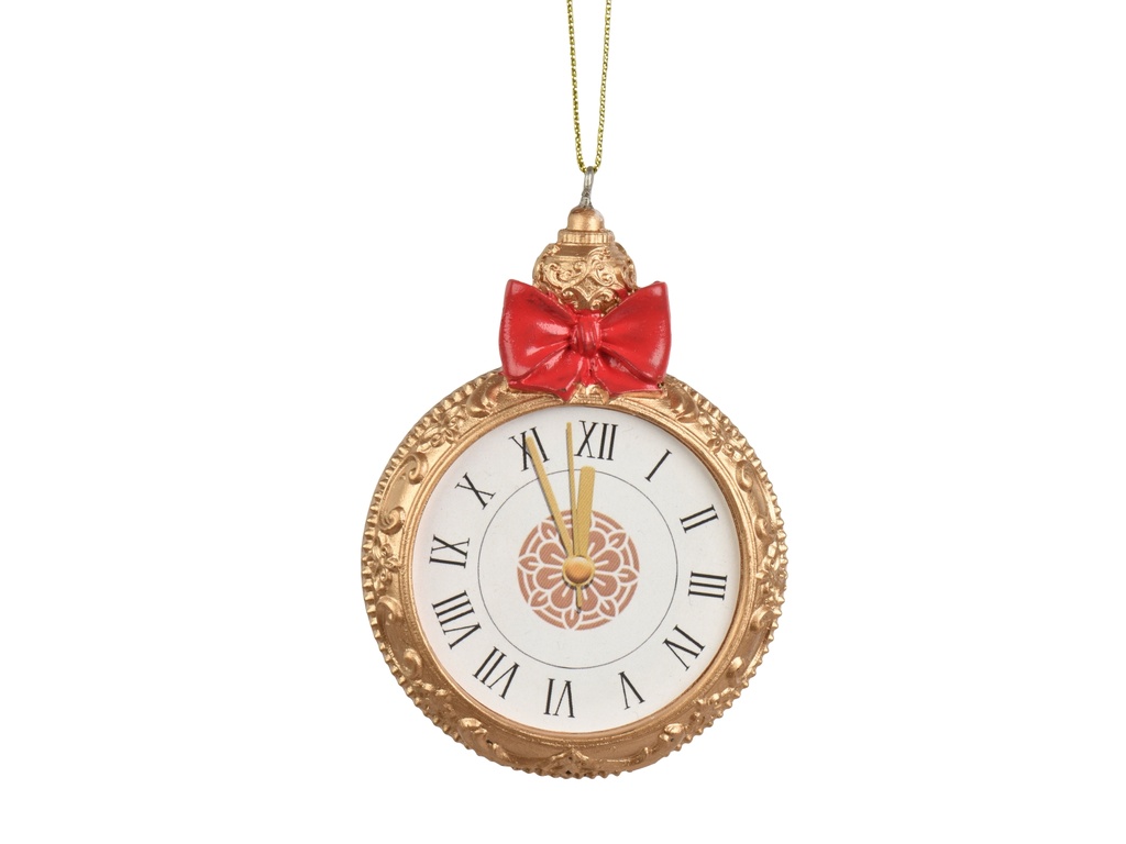 ***CLOCK POLYRESIN GOLD L6.80-W1.50-H9.00cm