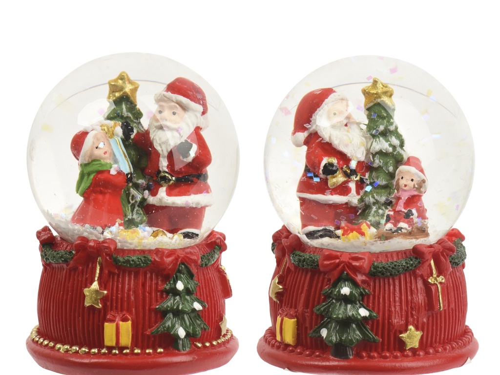 ***SNOWGLOBE GLASS RED/COLOUR(S) dia4.50-H6.50cm