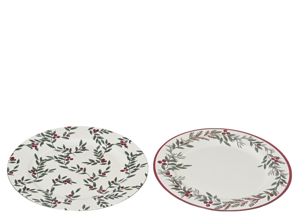 SOUS-ASSIETTE EN PLASTIQUE - MOTIF DE NOEL - 2 ASSORTIMENTS - PRIX UNITAIRE - 33.00 cm de dia. - 1.50 cm H