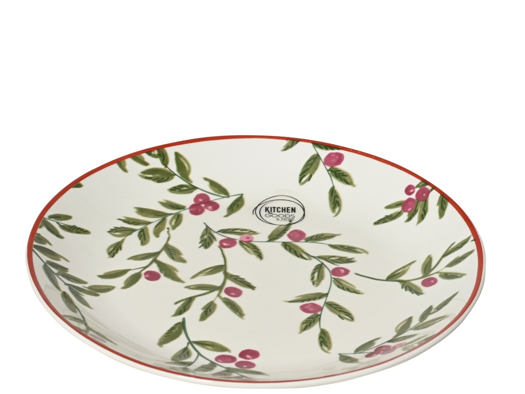***BREAKFAST PLATE PORCELAIN GREEN/COLOUR(S) dia19.40-H2.00cm