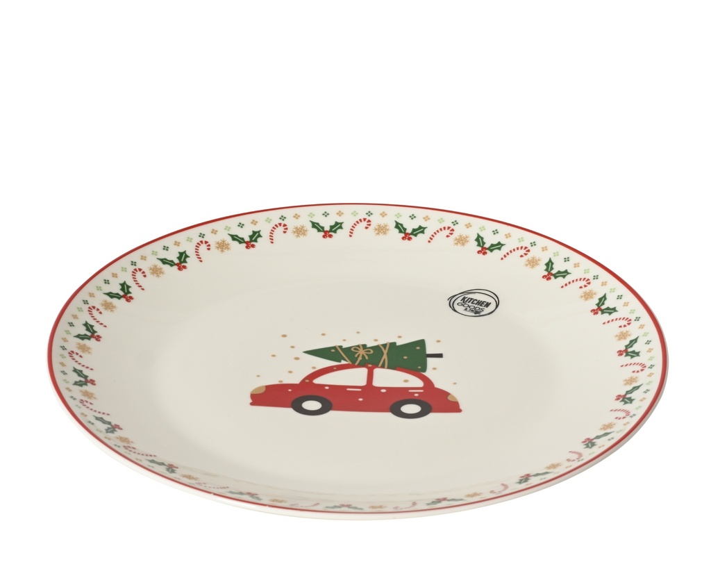 ***DINNER PLATE PORCELAIN WHITE/COLOUR(S) dia26.70-H2.70cm