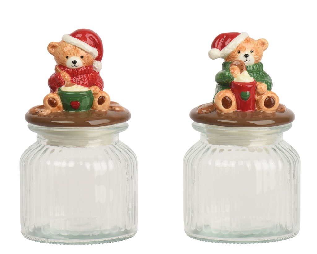 ***JAR GLASS ASSORTED L11.00-W11.00-H19.00cm