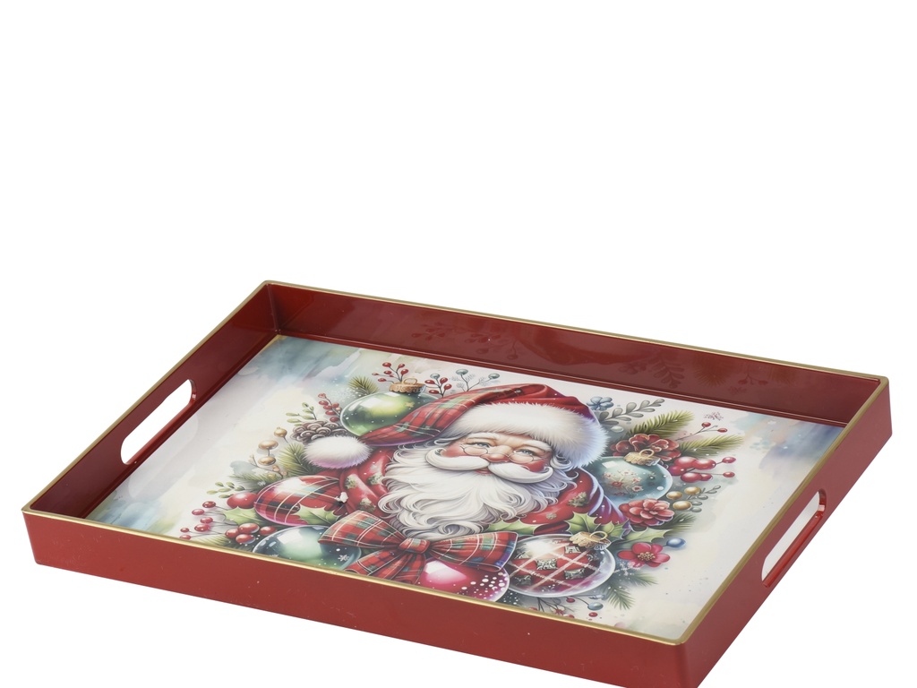 ***SERVING TRAY PP RED/COLOUR(S) L40.00-W26.00-H3.50cm