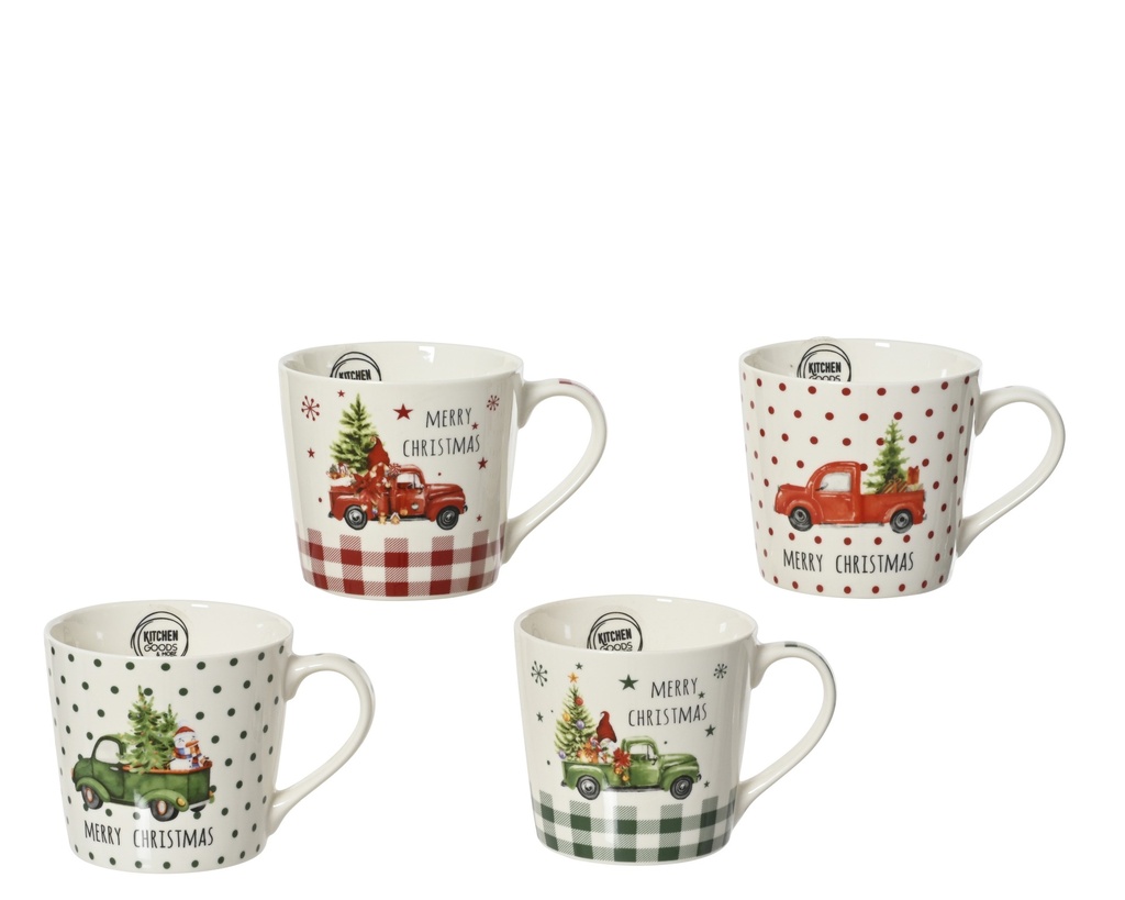 ***MUG PORCELAIN ASSORTED dia9.80-H8.80cm
