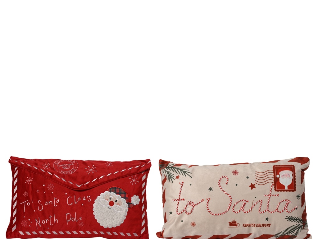 COUSSIN « LETTRE AU PERE NOEL » - 2 MODELES - PRIX UNITAIRE - L50.00 x l 30.00 x H 8.00 cm