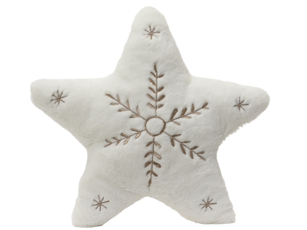 ***CUSHION POLYESTER WHITE/GOLD L40.00-W40.00-H5.00cm