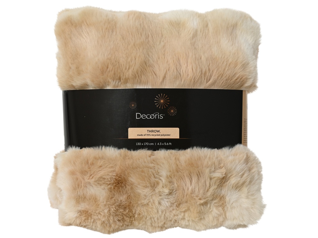 ***THROW POLYESTER BEIGE/COLOUR(S) L170.00-W130.00-H1.00cm