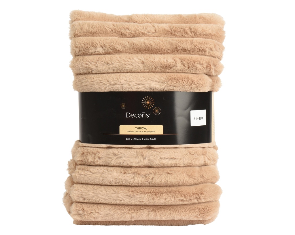 ***THROW POLYESTER BEIGE L170.00-W130.00-H1.00cm