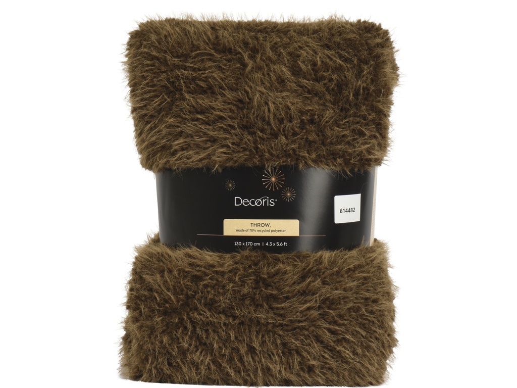 ***THROW POLYESTER DARK BROWN L170.00-W130.00-H1.00cm