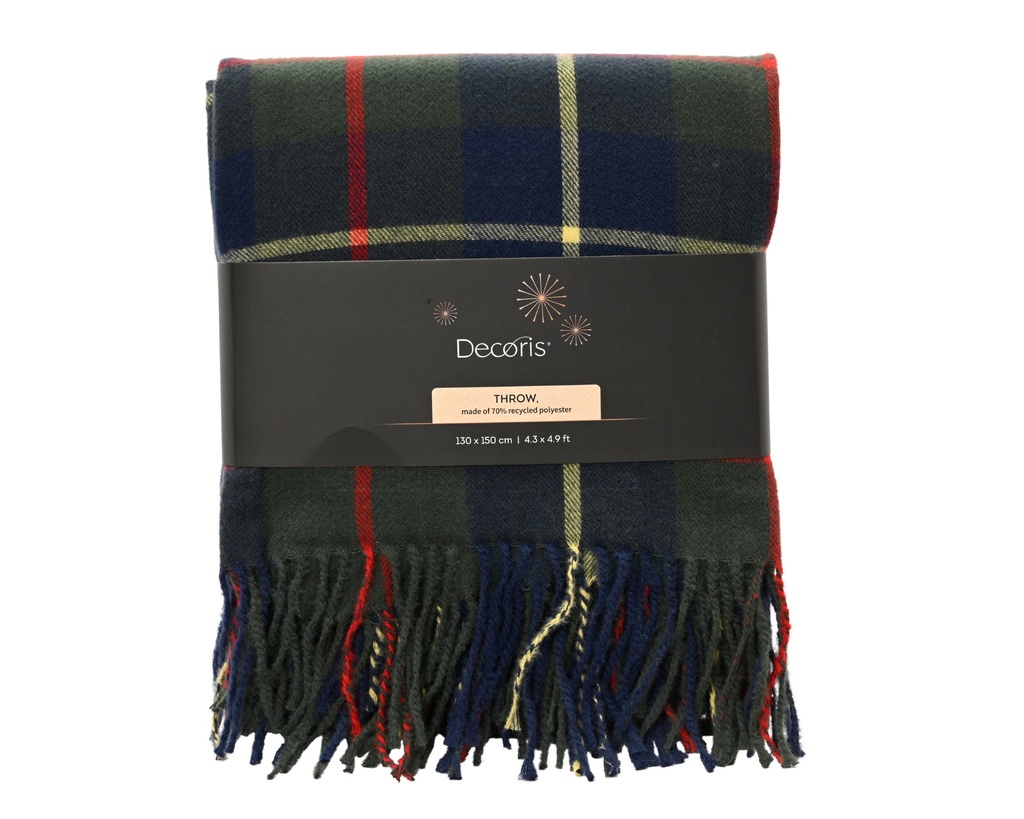 ***THROW POLYESTER BLUE/COLOUR(S) L130.00-W170.00-H0.50cm