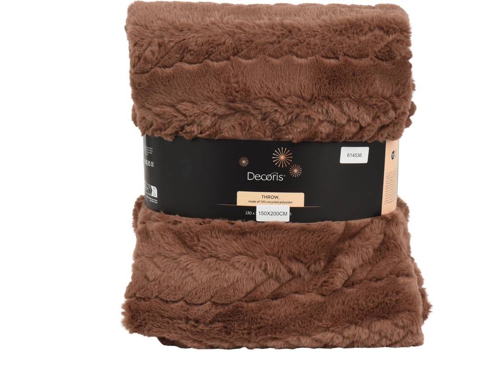 ***THROW POLYESTER BROWN L150.00-W200.00-H1.50cm