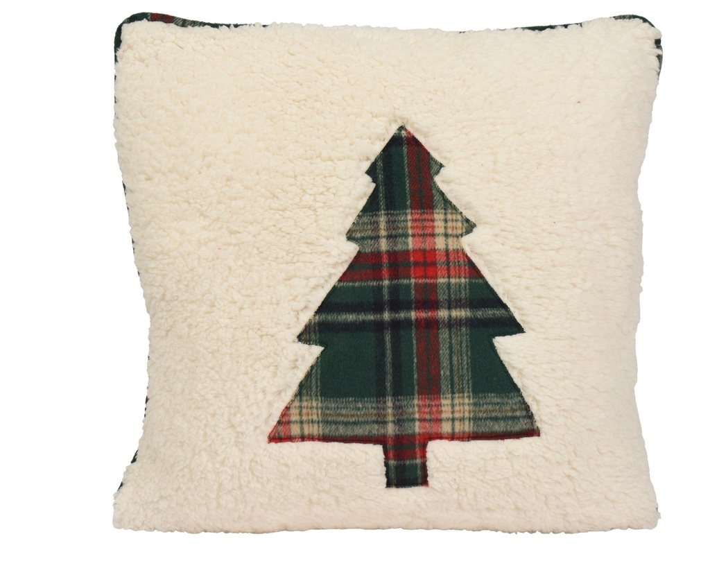 COUSSIN AVEC SAPIN DE NOEL EN RELIEF - L 45,00 x l 3,00 x H 45,00 cm