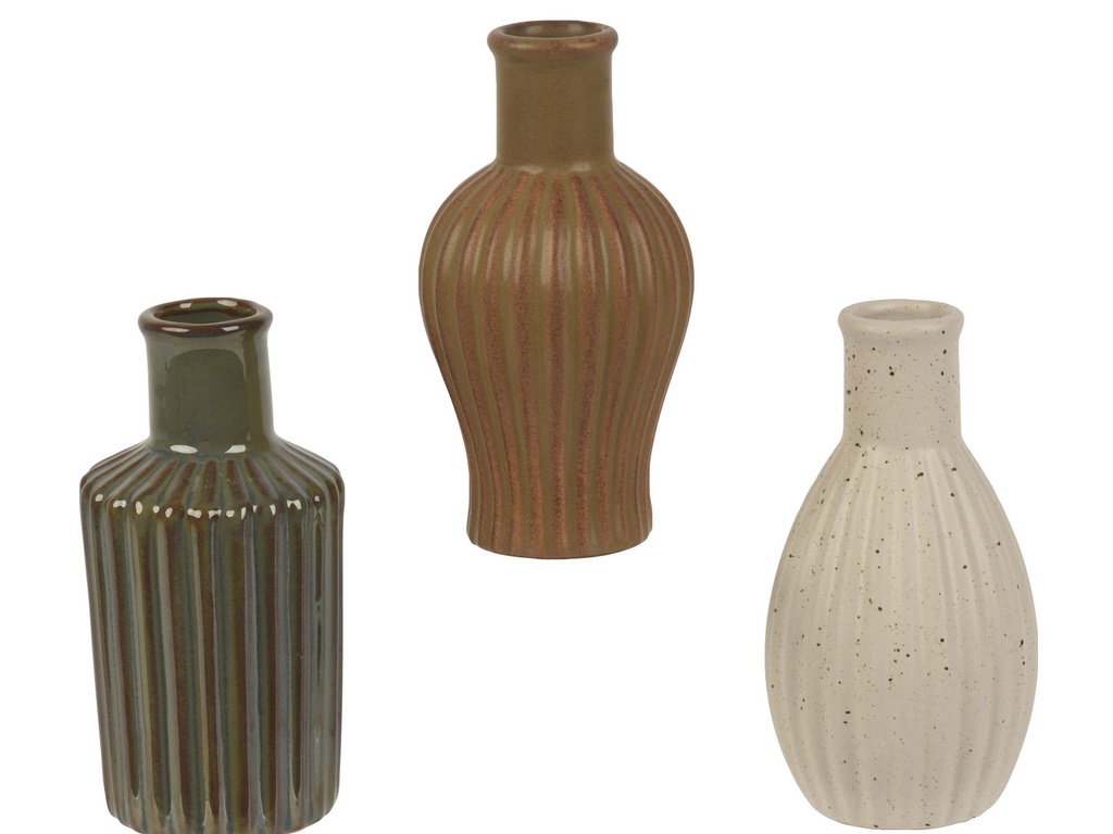 ***VASE PORCELAIN ASSORTED dia5.80-H11.60cm