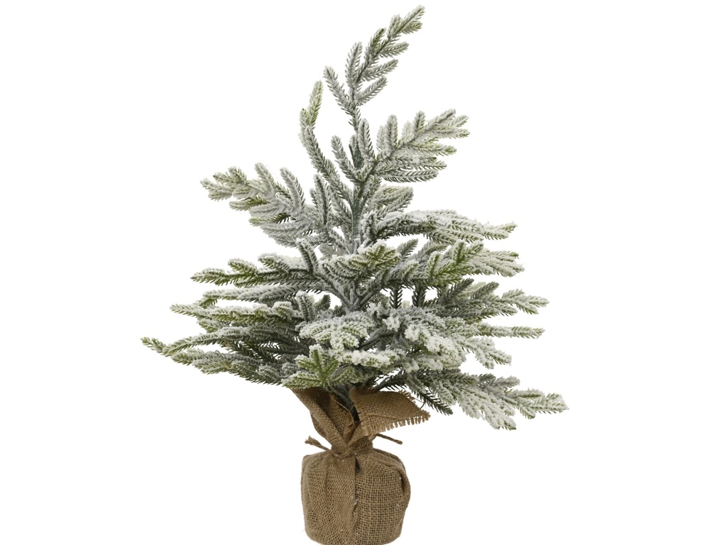 PETIT ARBRE ENNEIGE DANS UN SAC EN JUTE - dia25.00-H45.00cm