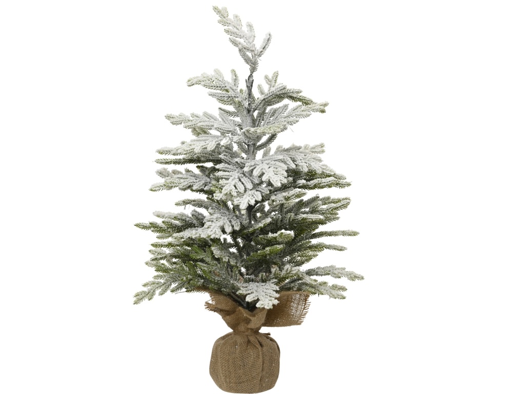 PETIT ARBRE ENNEIGE DANS UN SAC EN JUTE  dia30.00-H55.00cm