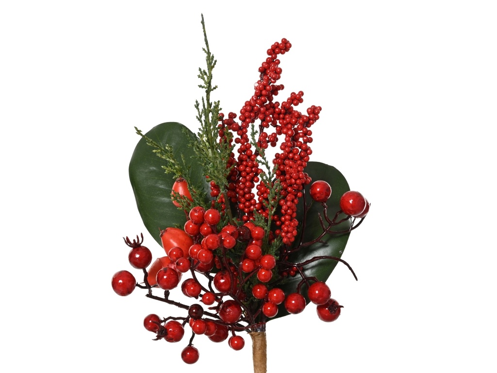 ***BIG BERRY SPRAY GREEN/RED L7.00-W15.00-H25.00cm