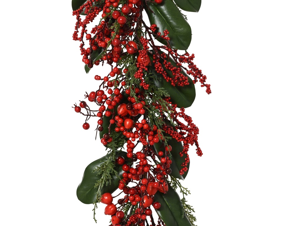 ***BIG BERRY GARLAND GREEN/RED dia8.00-L180.00cm