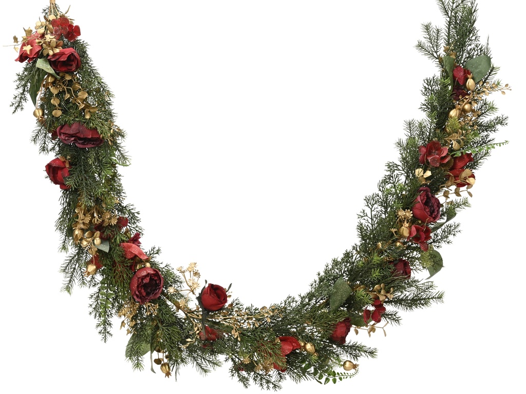 ***GARLAND GREEN/RED L180.00-W15.00-H9.00cm
