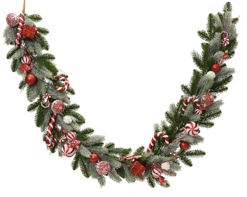 ***GARLAND GREEN/RED L180.00-W18.00-H9.00cm